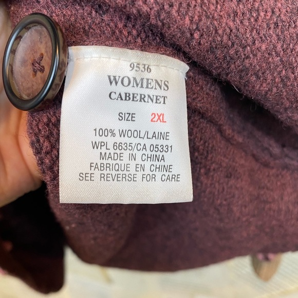 Y2K Woolrich Floral Embroidered Button Cardigan Cabernet Style Size 2XL - Picture 11 of 12